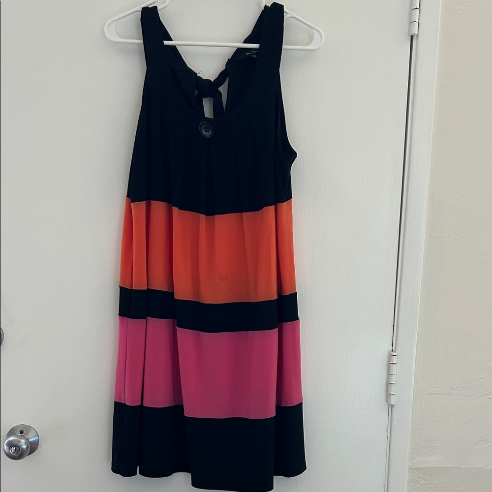 Blu Sage Black and Multicolor Striped Mini Dress